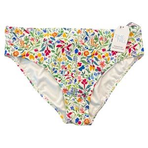Time and Tru Women’s Multicolor Floral Mid-Rise Bikini Bottom Size 1X (16W-18W)